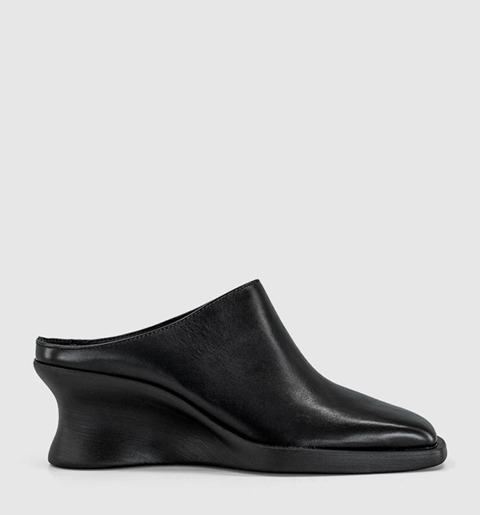 Camper Louise Heeled Mule Black Leather