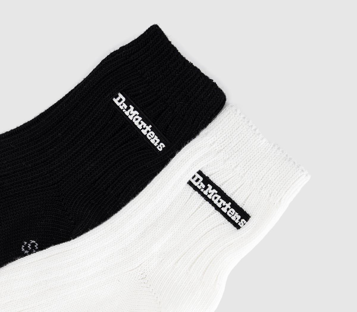 Dr. Martens2pk Ankle SocksBlack White