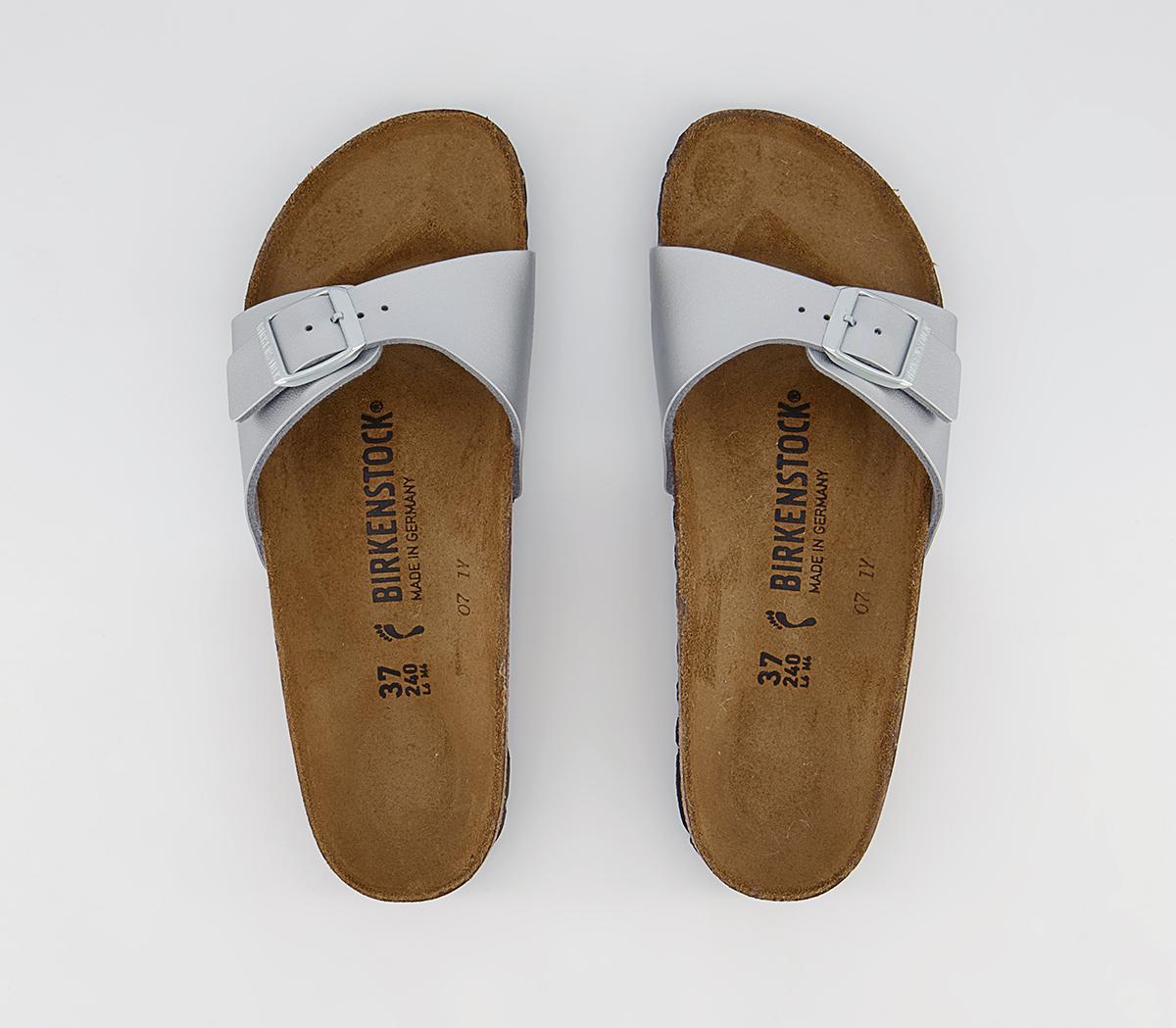 BIRKENSTOCK Madrid 1 Bar Mule Sandals BIRKENSTOCK Madrid 1 Bar Mule Sandals Silver Metallic