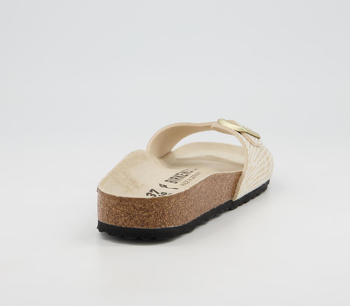 BIRKENSTOCKMadrid 1 Bar MulesShiny Python Eggshell Gold