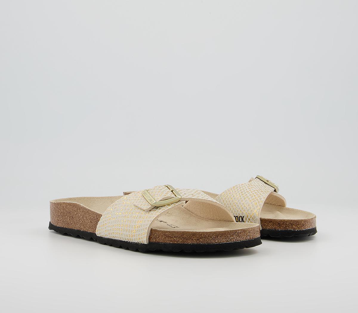 BIRKENSTOCKMadrid 1 Bar MulesShiny Python Eggshell Gold