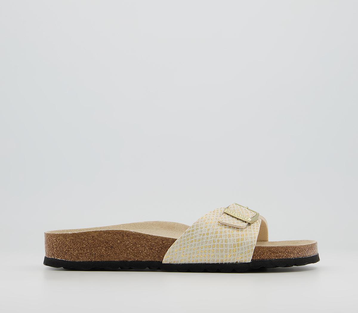BIRKENSTOCKMadrid 1 Bar MulesShiny Python Eggshell Gold