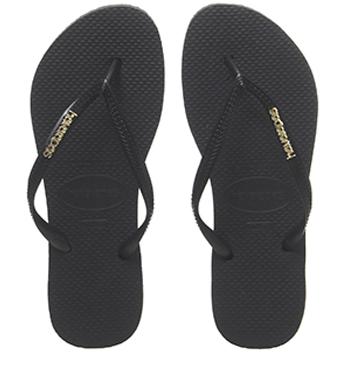 Havaianas Slim Logo Metallic Exclusive Black Gold