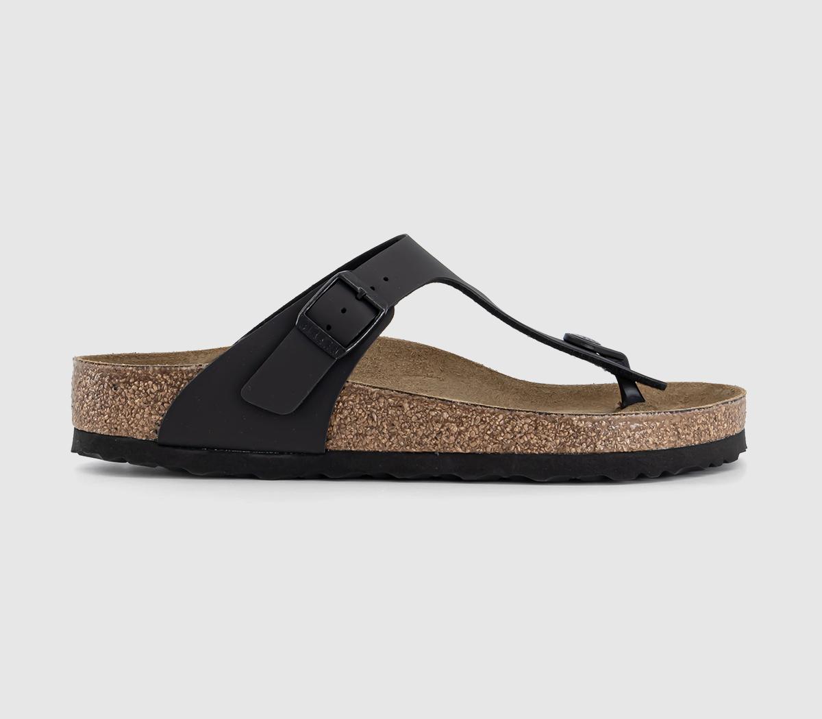 Gizeh Toe Thong Footbed Sandals Black