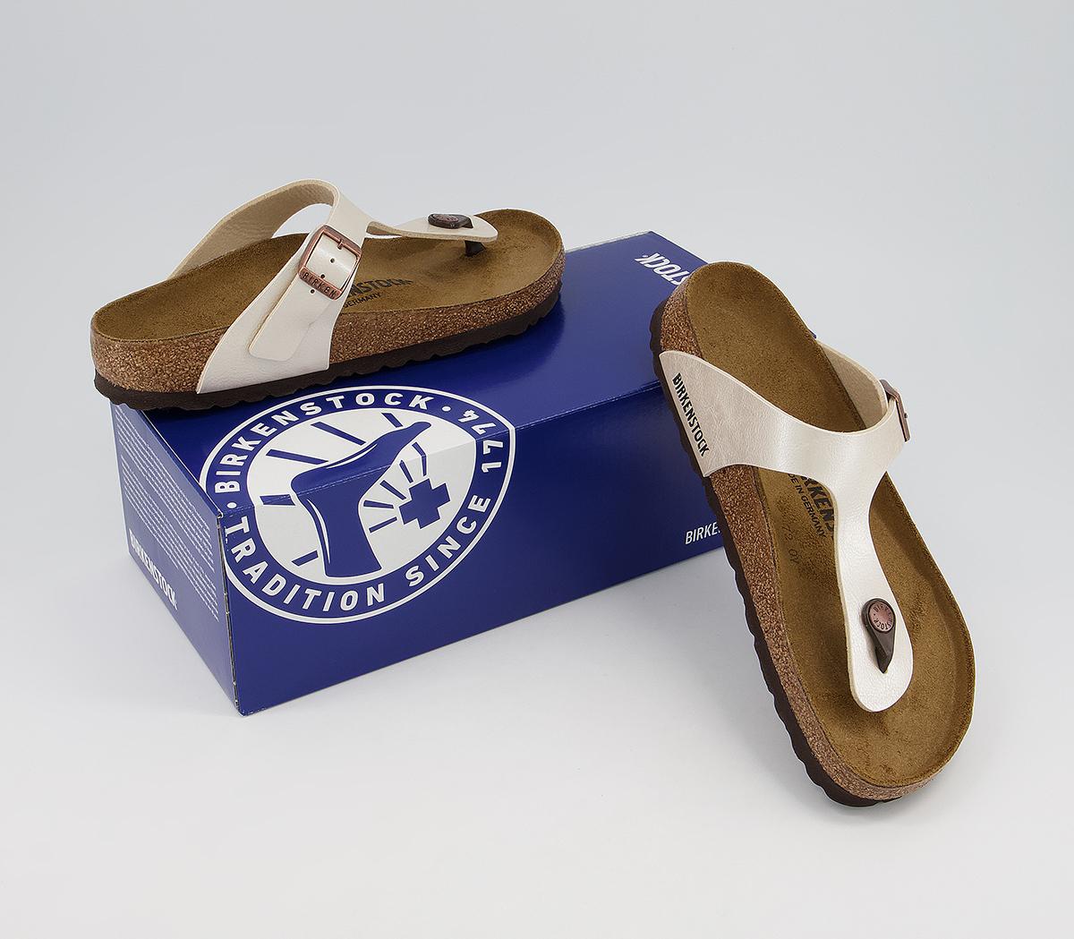 BIRKENSTOCKGizeh Toe Thong Footbed SandalsGraceful Pearl White