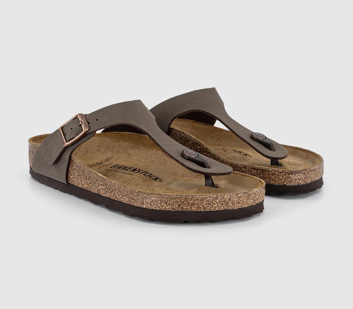 Birkenstock Womens Toe Thong Footbed Brown Moca Sandals, 8