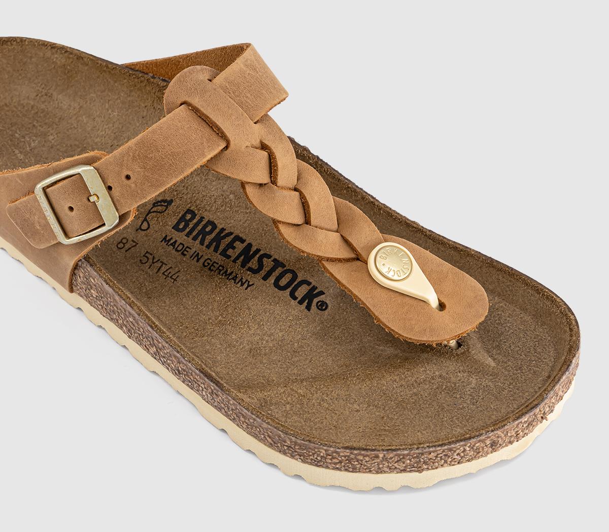 BIRKENSTOCKGizeh Toe Thong Footbed SandalsCognac Braided