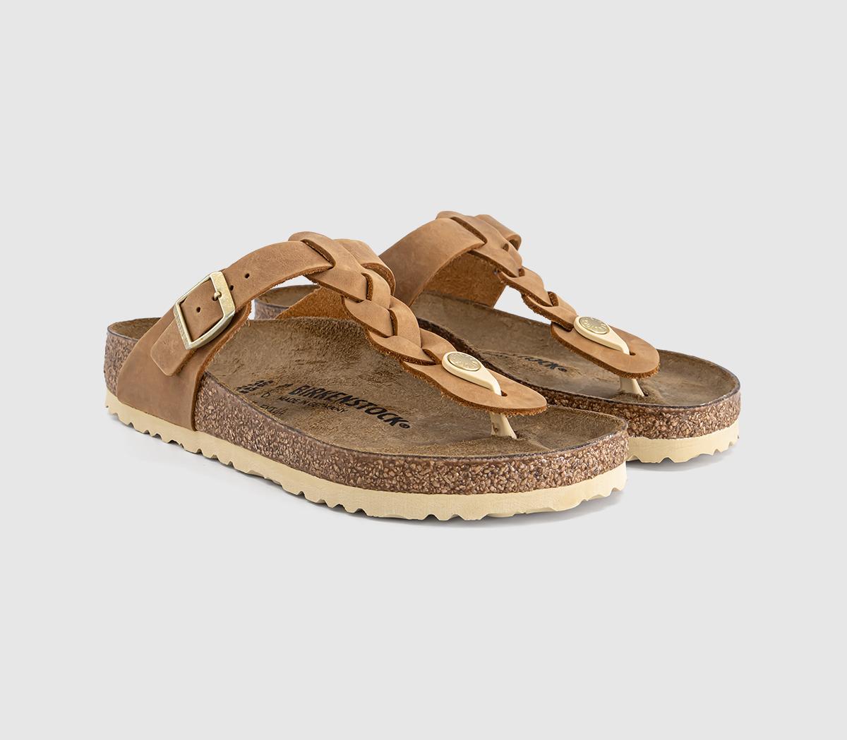 BIRKENSTOCKGizeh Toe Thong Footbed SandalsCognac Braided