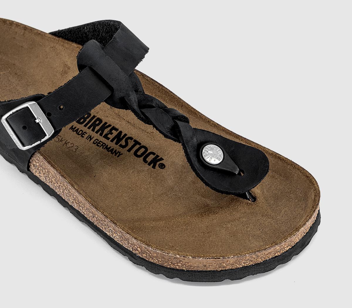BIRKENSTOCKGizeh Toe Thong Footbed SandalsBlack Braided Leather