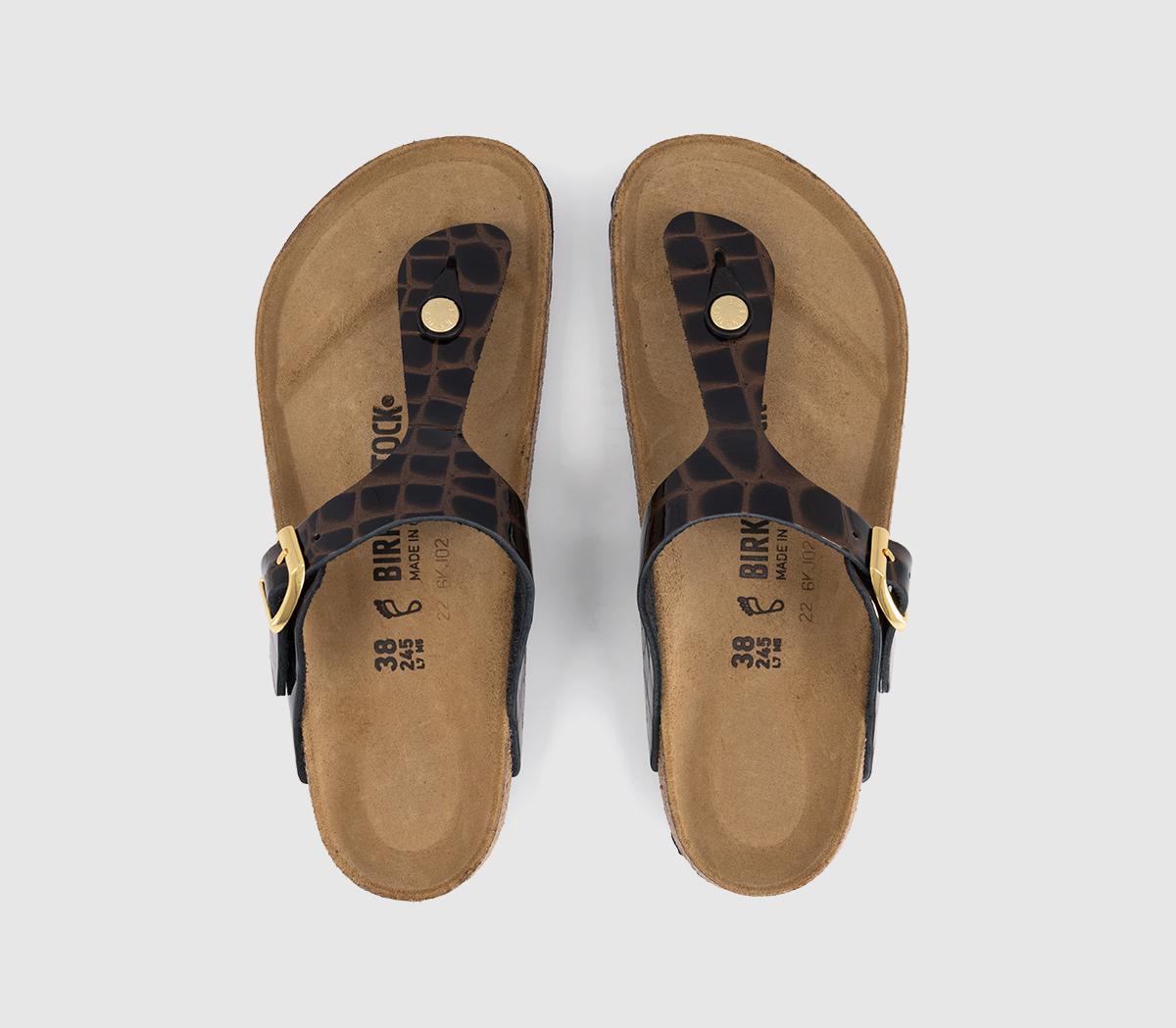 BIRKENSTOCKGizeh Toe Thong FootbedAnimal Emboss Black