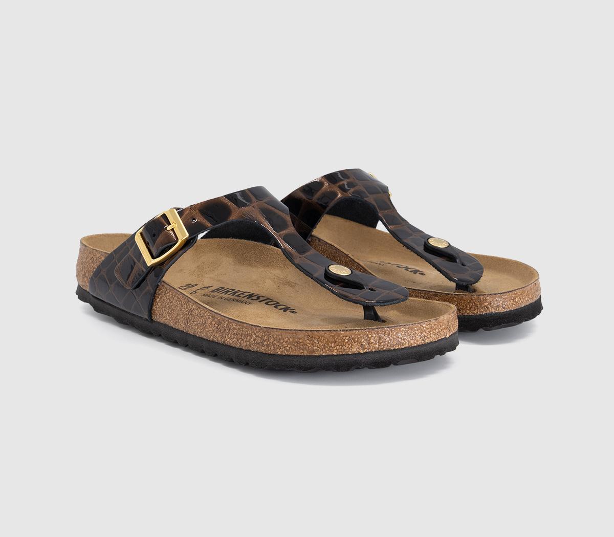 BIRKENSTOCKGizeh Toe Thong FootbedAnimal Emboss Black