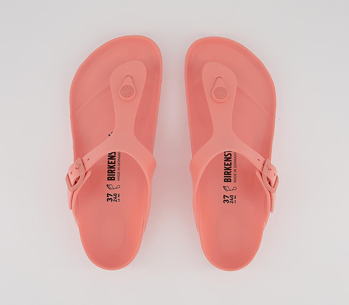BIRKENSTOCK Toe Thong Footbed Sandals BIRKENSTOCK Toe Thong Footbed Sandals Coral Peach Eva