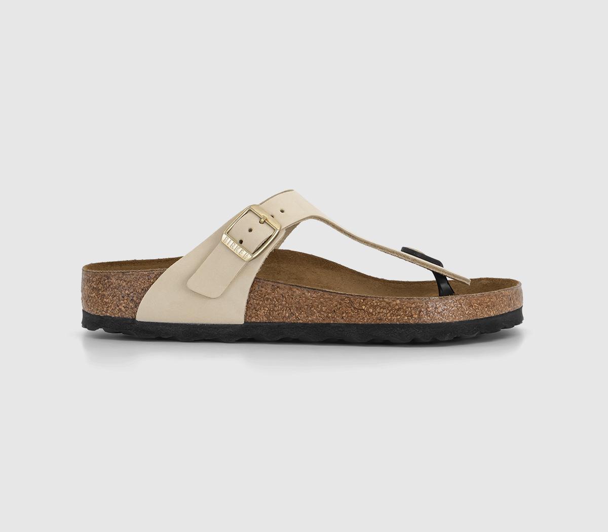 BIRKENSTOCKToe Thong Footbed SandalsEcru Nubuck