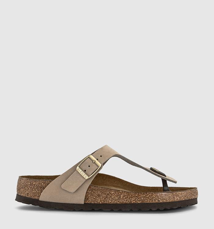 BIRKENSTOCK Gizeh Toe Thong Soft Footbed Sandals Sandcastle Nubuck