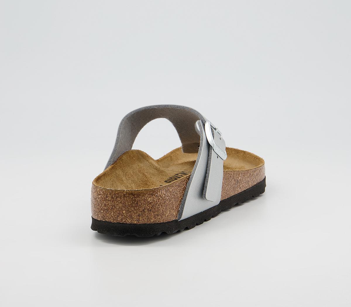 BIRKENSTOCK Toe Thong Footbed Sandals BIRKENSTOCK Toe Thong Footbed Sandals Silver Syn
