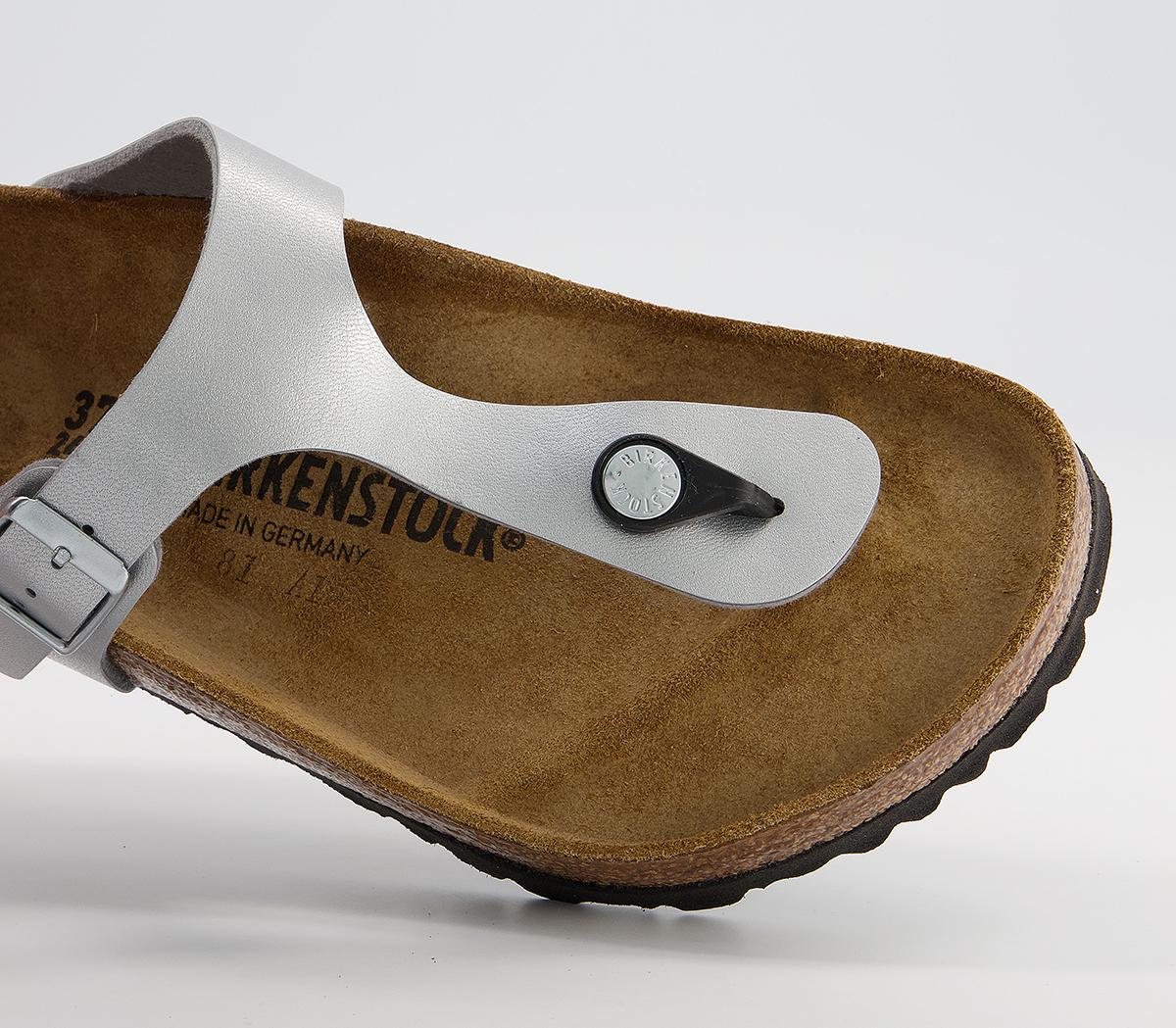 BIRKENSTOCK Toe Thong Footbed Sandals BIRKENSTOCK Toe Thong Footbed Sandals Silver Syn