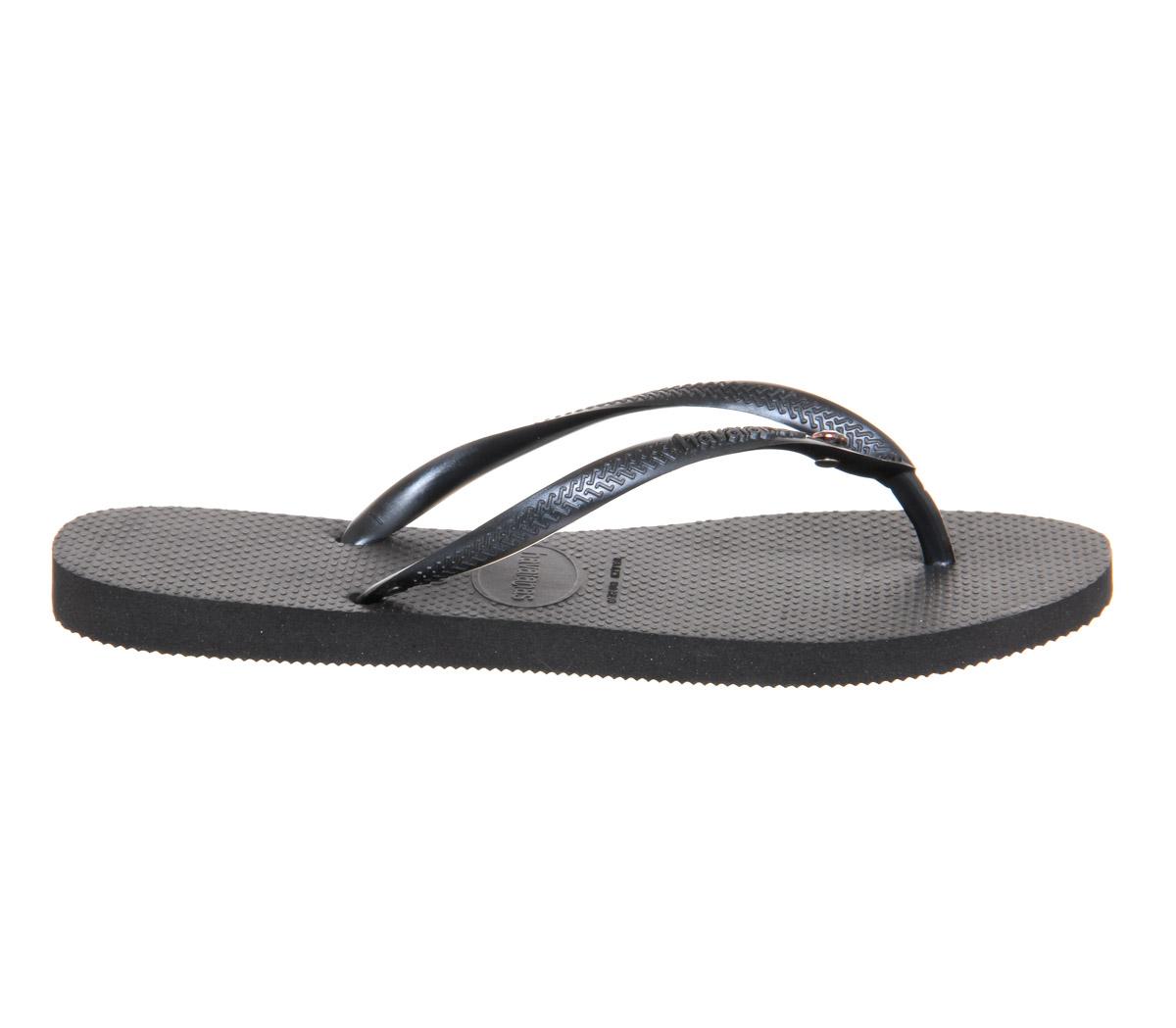 Havaianas Slim Crystal Glamour Black Rubber - Women’s Sandals