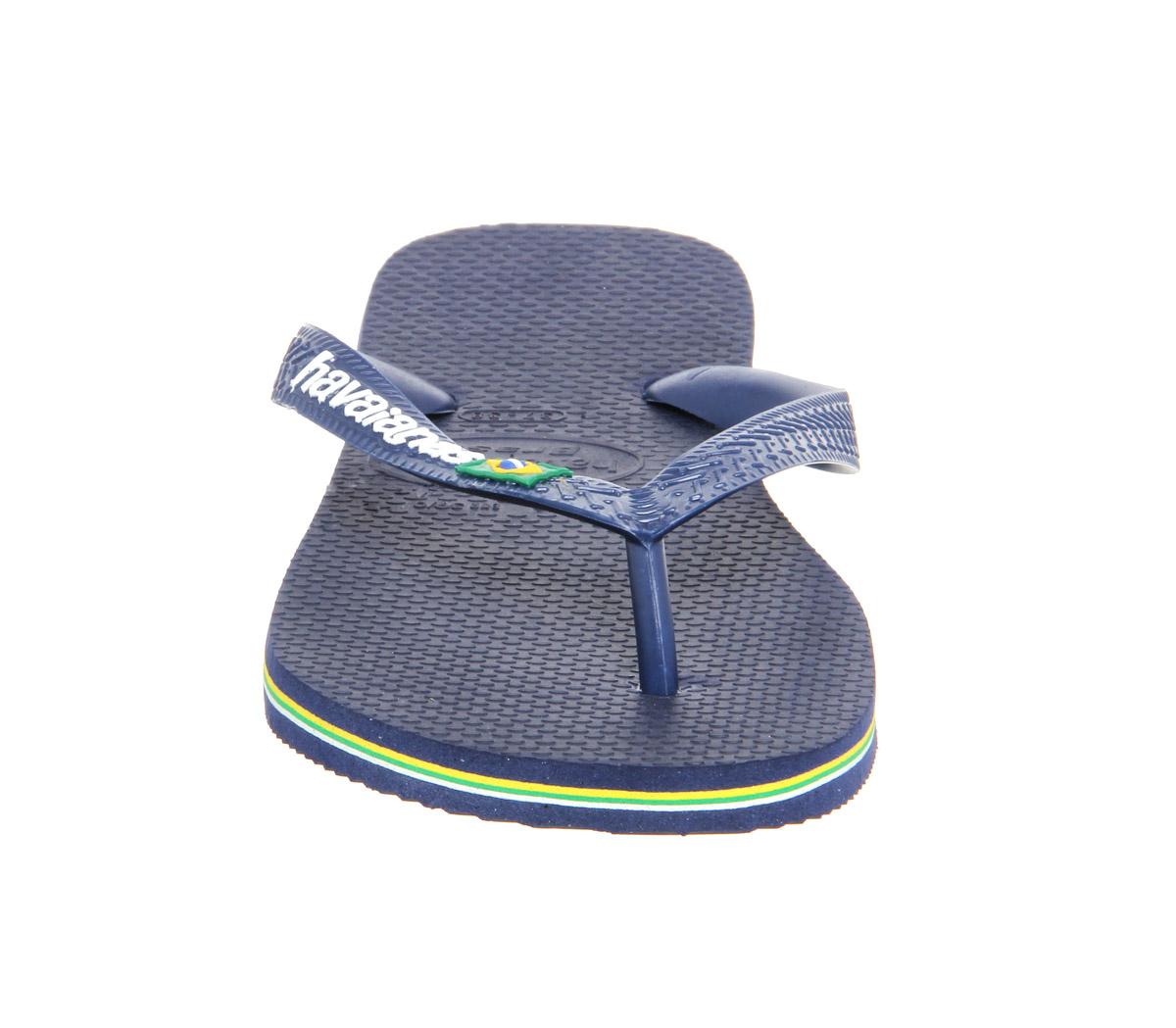 HavaianasBrazil Logo Flip FlopsNavy Rubber
