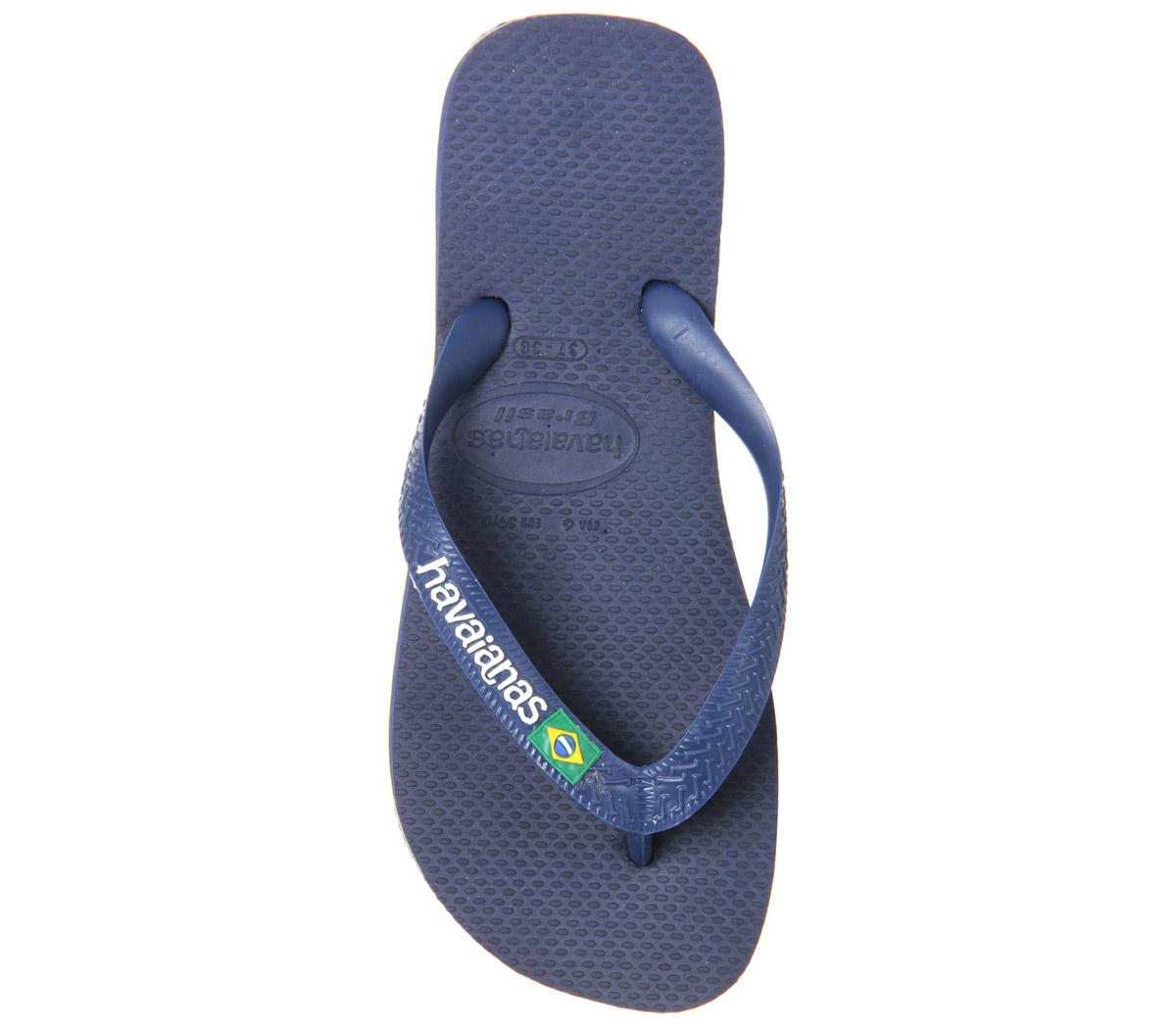 HavaianasBrazil Logo Flip FlopsNavy Rubber