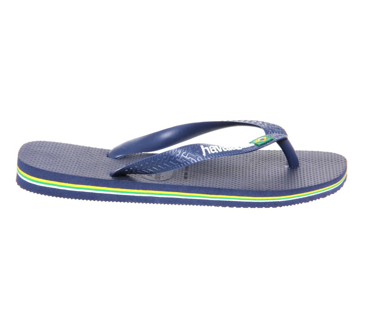 HavaianasBrazil Logo Flip FlopsNavy Rubber