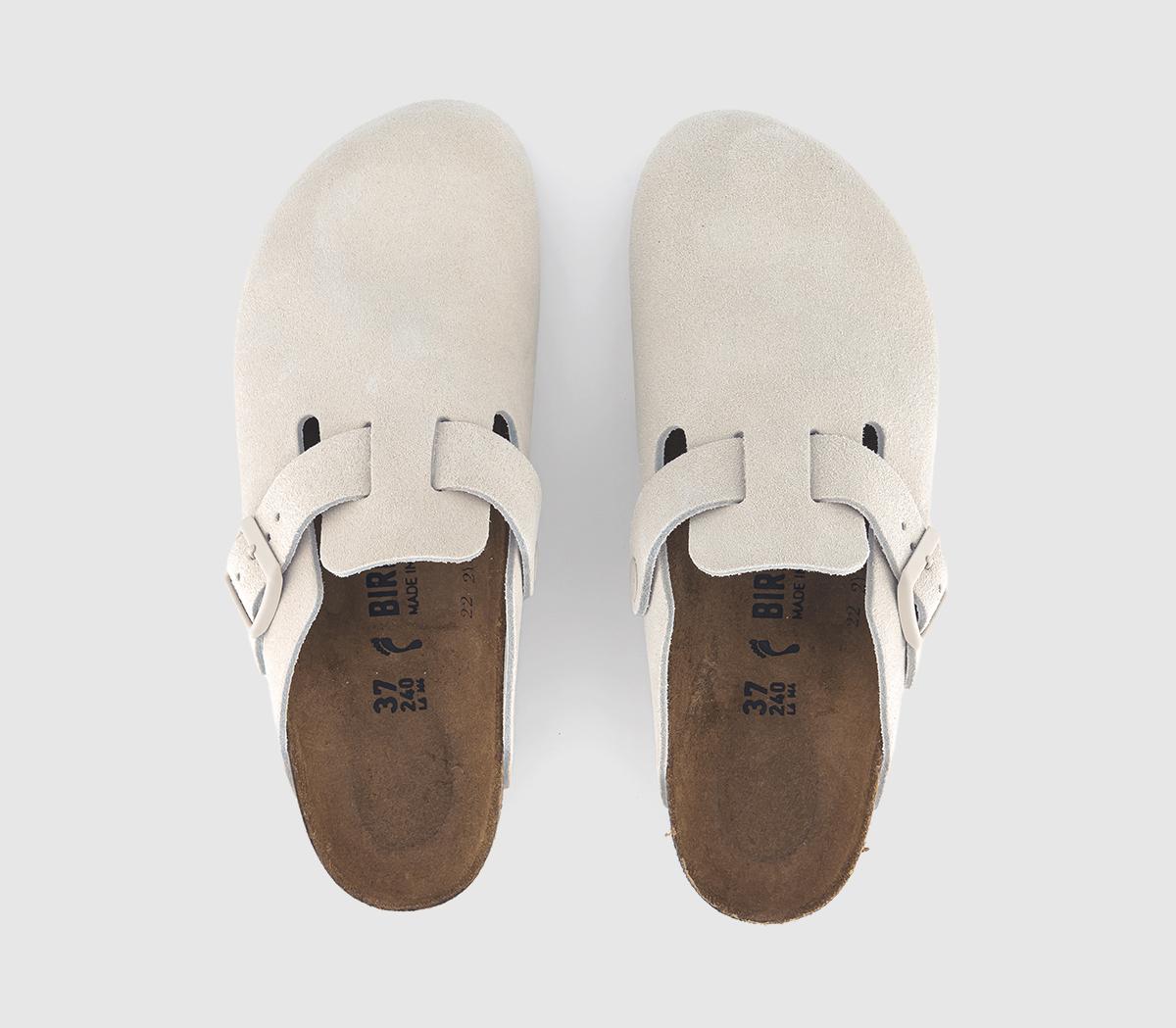 BIRKENSTOCKBoston Clogs MAntique White Suede