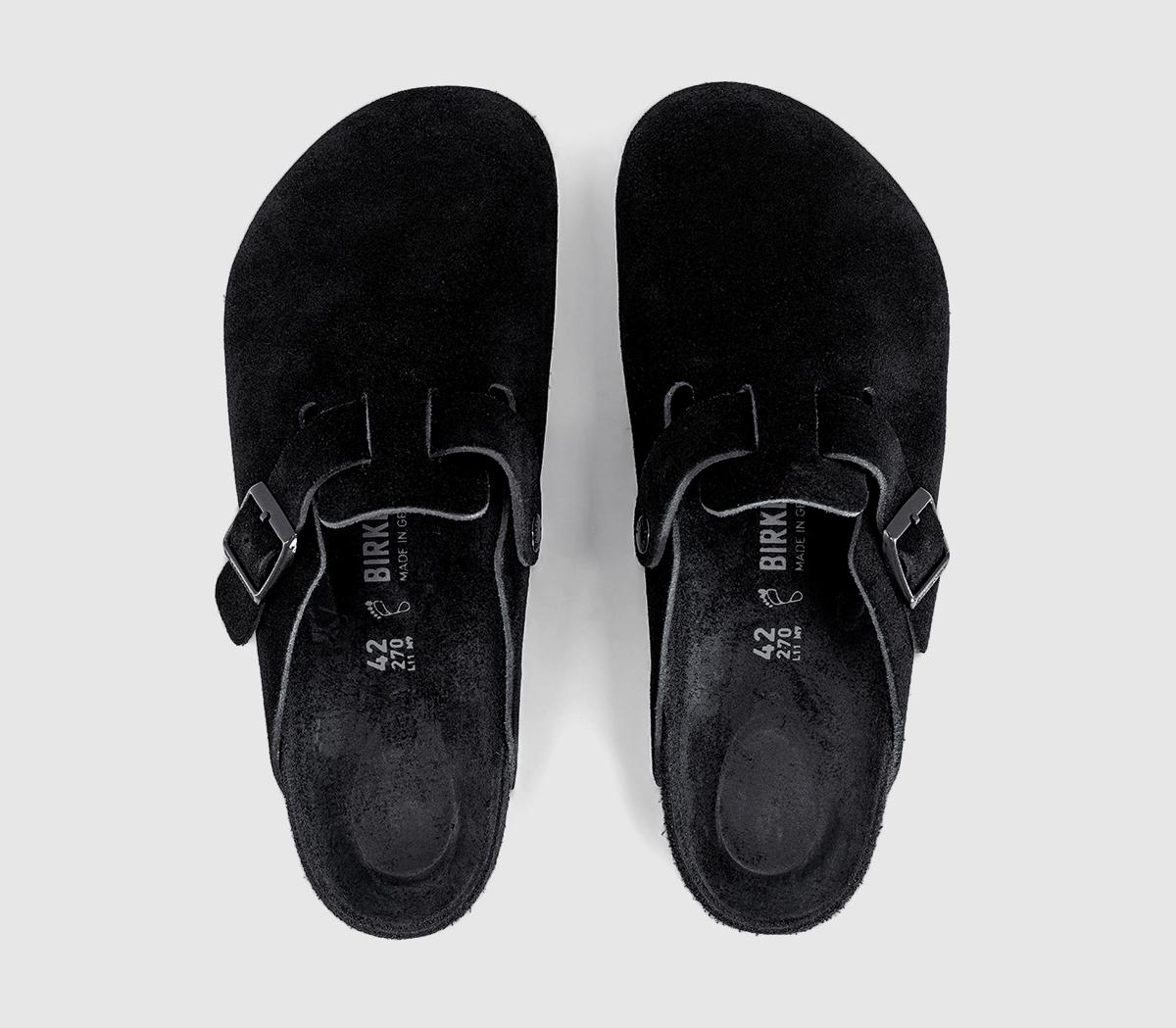 BIRKENSTOCKBoston Men's ClogsBlack Exq Suede