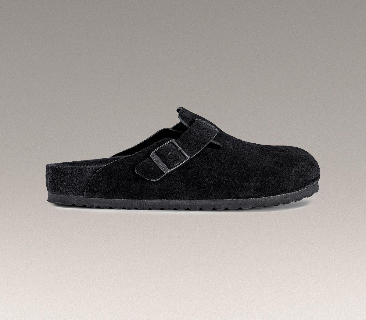 BIRKENSTOCKBoston Men's ClogsBlack Exq Suede