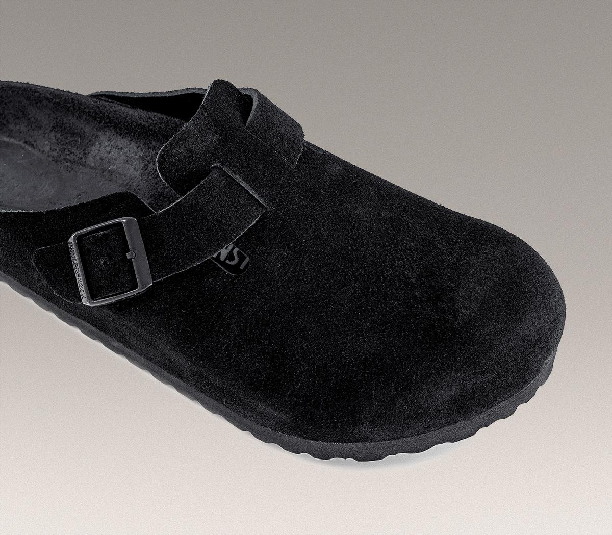 BIRKENSTOCKBoston Men's ClogsBlack Exq Suede
