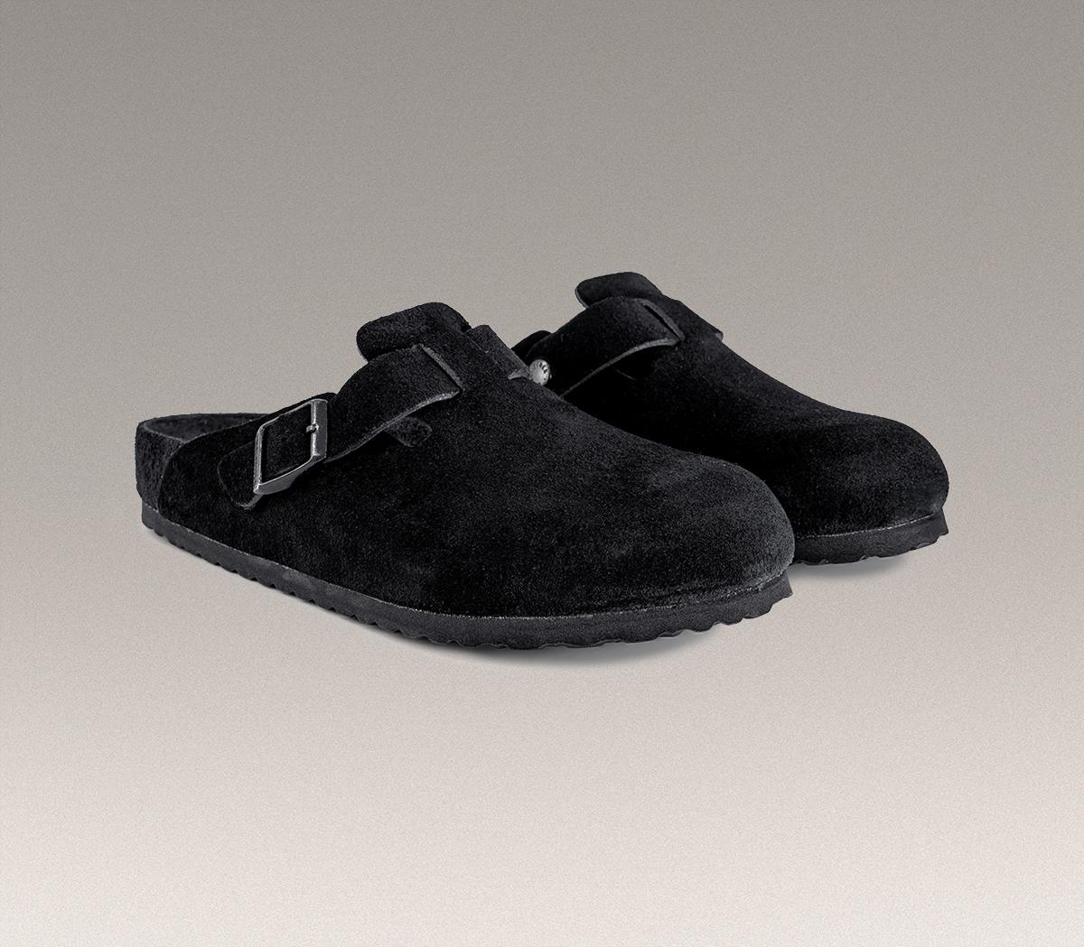 BIRKENSTOCKBoston Men's ClogsBlack Exq Suede