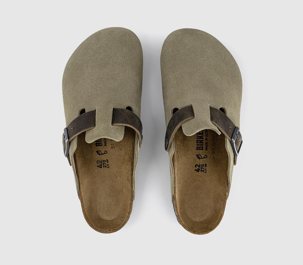 BIRKENSTOCKBoston ClogsFaded Khaki Suede Leather
