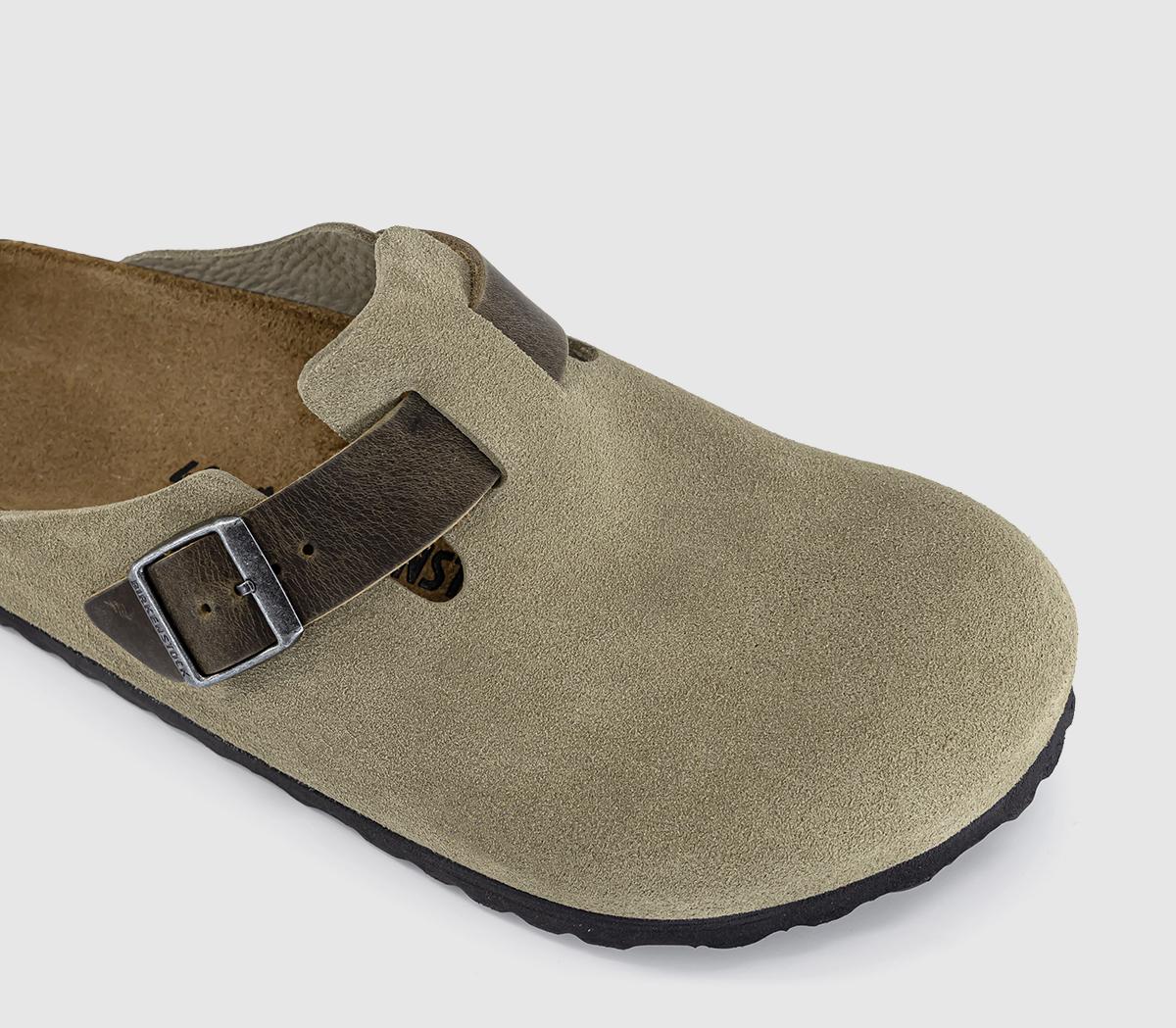 BIRKENSTOCKBoston ClogsFaded Khaki Suede Leather