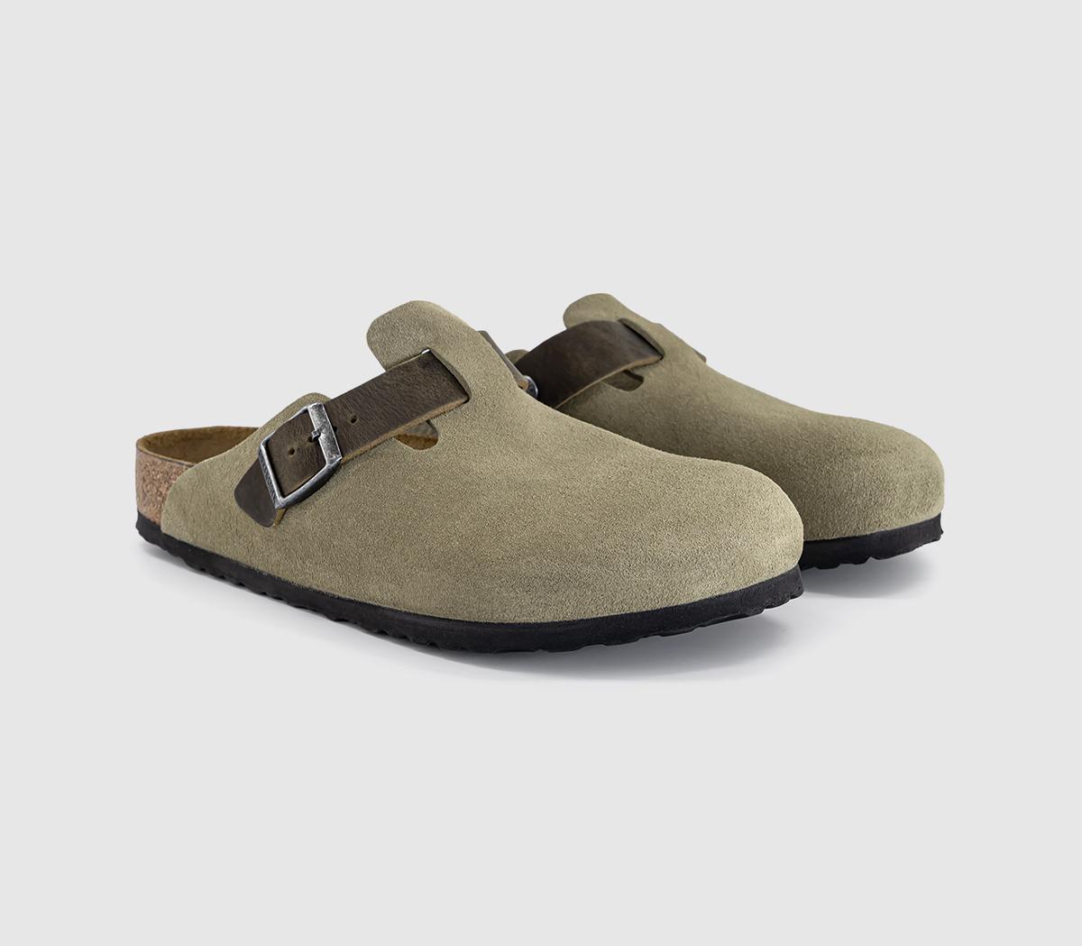 BIRKENSTOCKBoston ClogsFaded Khaki Suede Leather