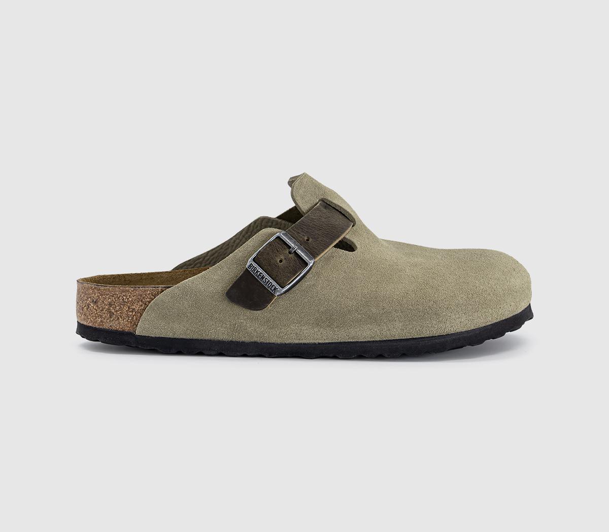 BIRKENSTOCKBoston ClogsFaded Khaki Suede Leather