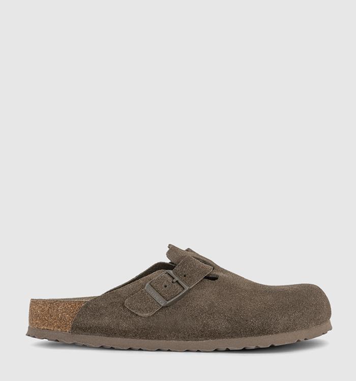 BIRKENSTOCK Boston Clogs M Concrete Grey Suede
