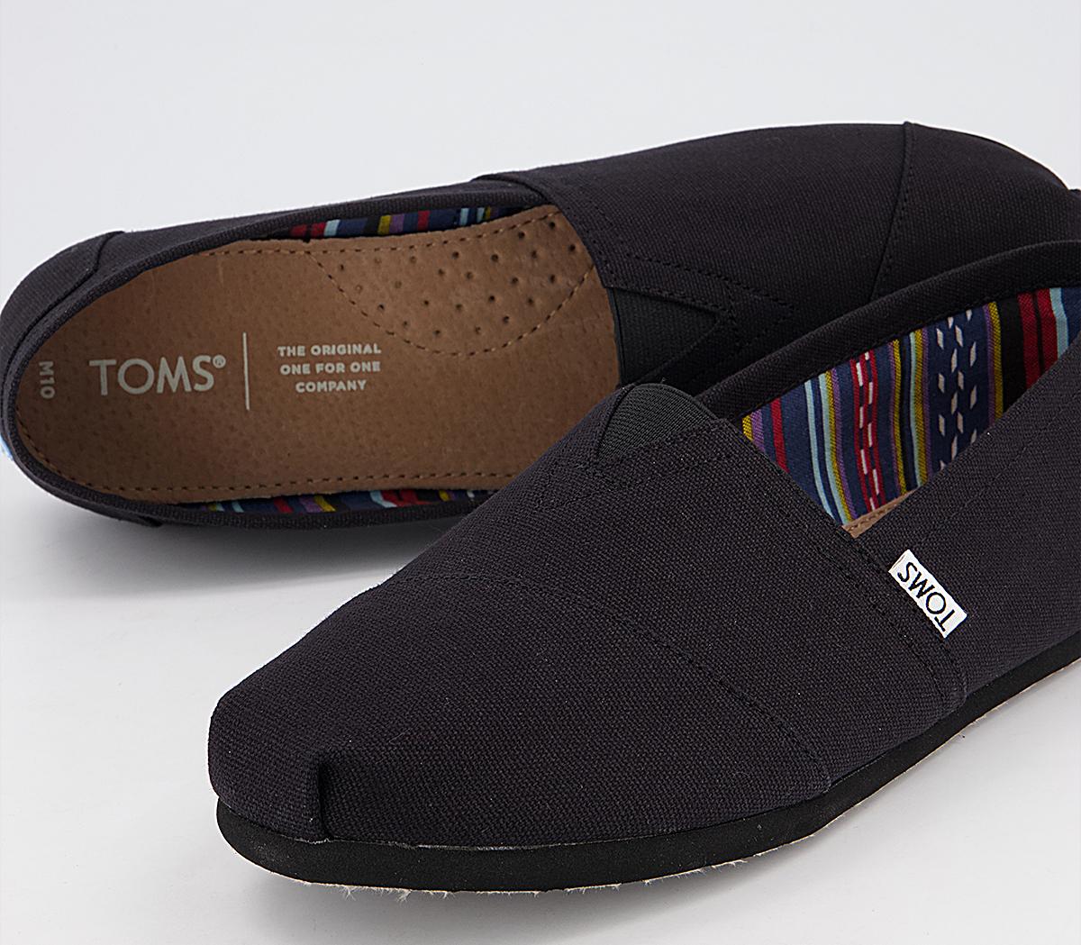 TOMS Classic Slip Ons Black Mono Men's Casual Shoes