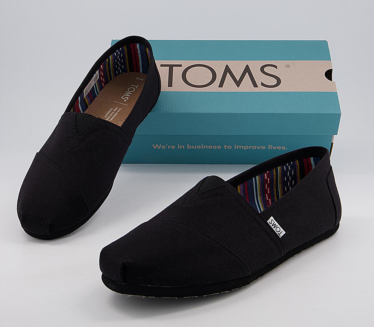 TOMS Classic Slip Ons Black Mono - Men's Casual Shoes