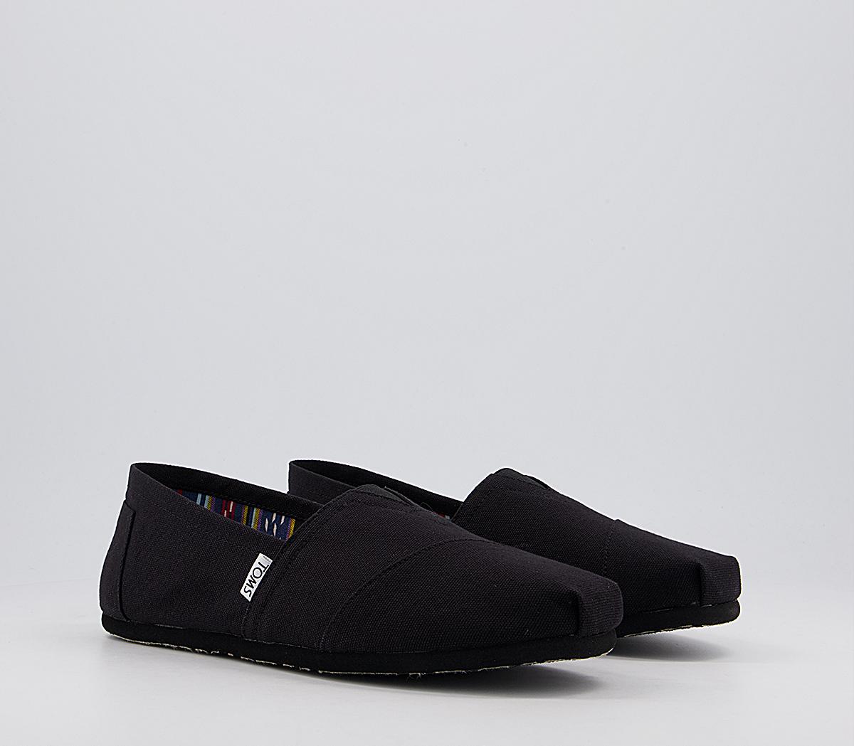 TOMS Classic Slip Ons Black Mono Men's Casual Shoes