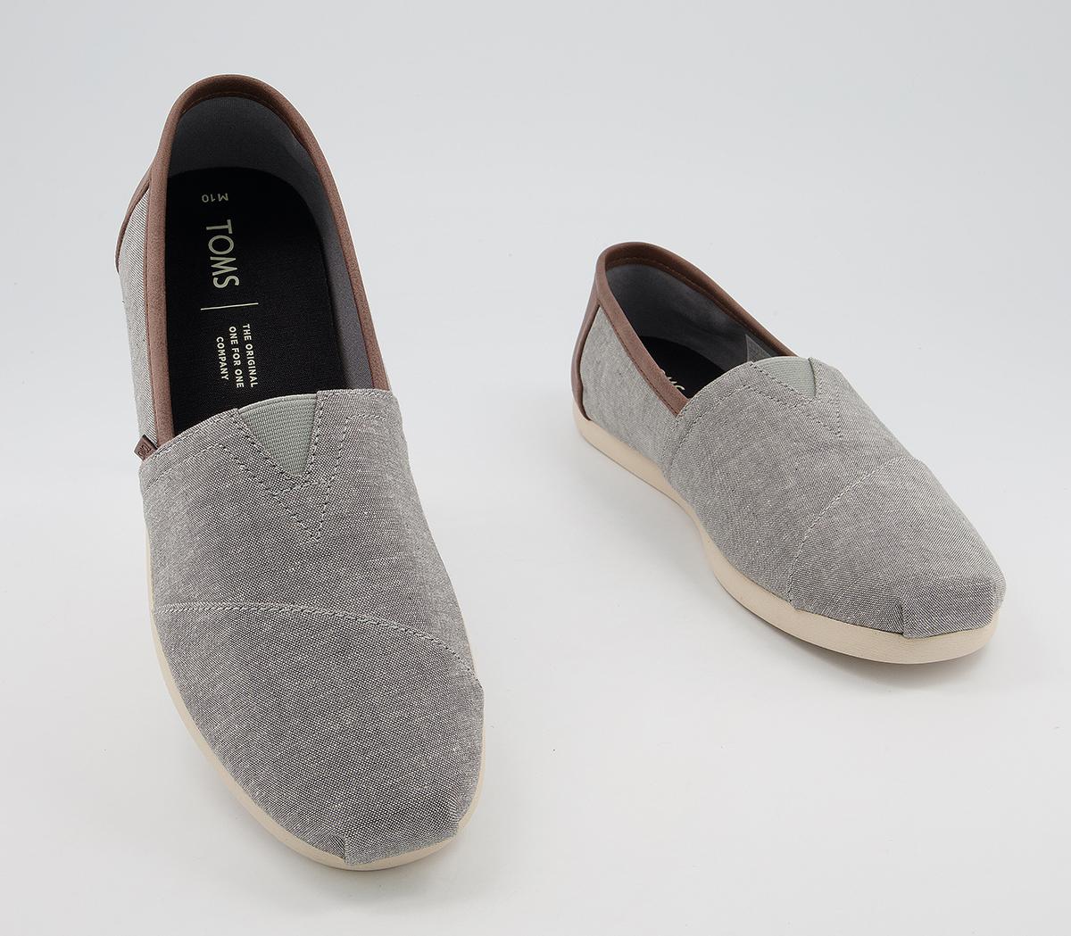 TOMS Classic Slip On Espadrille Frost Grey Chambray Exclusive - Men's ...