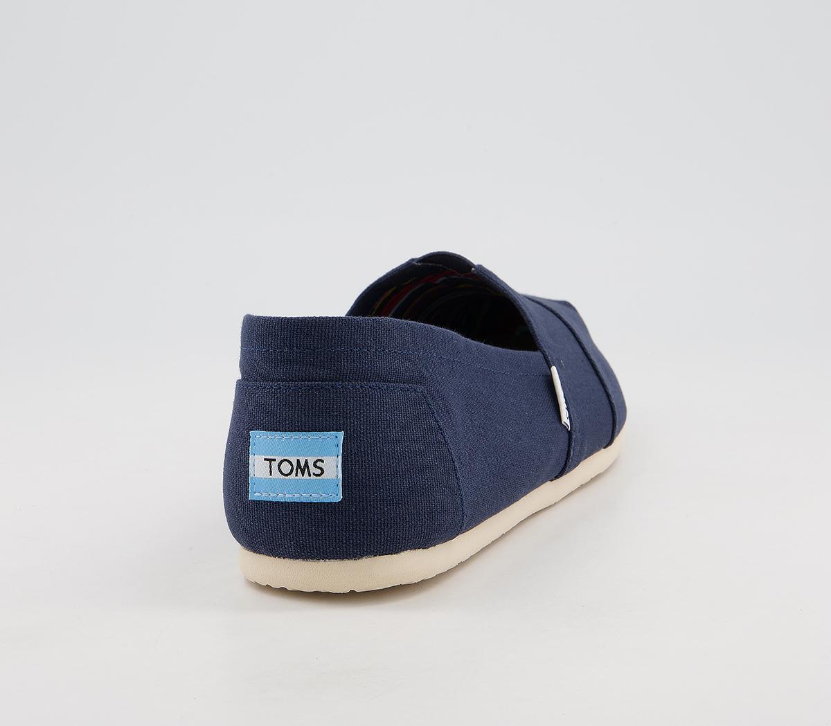 TOMS Classic Slip Ons TOMS Classic Slip Ons Navy Canvas