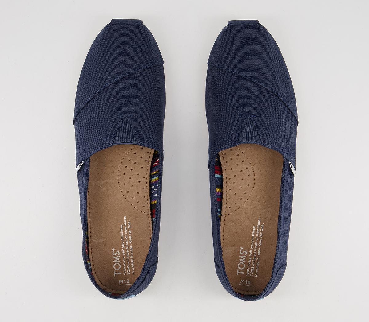 TOMS Classic Slip Ons TOMS Classic Slip Ons Navy Canvas
