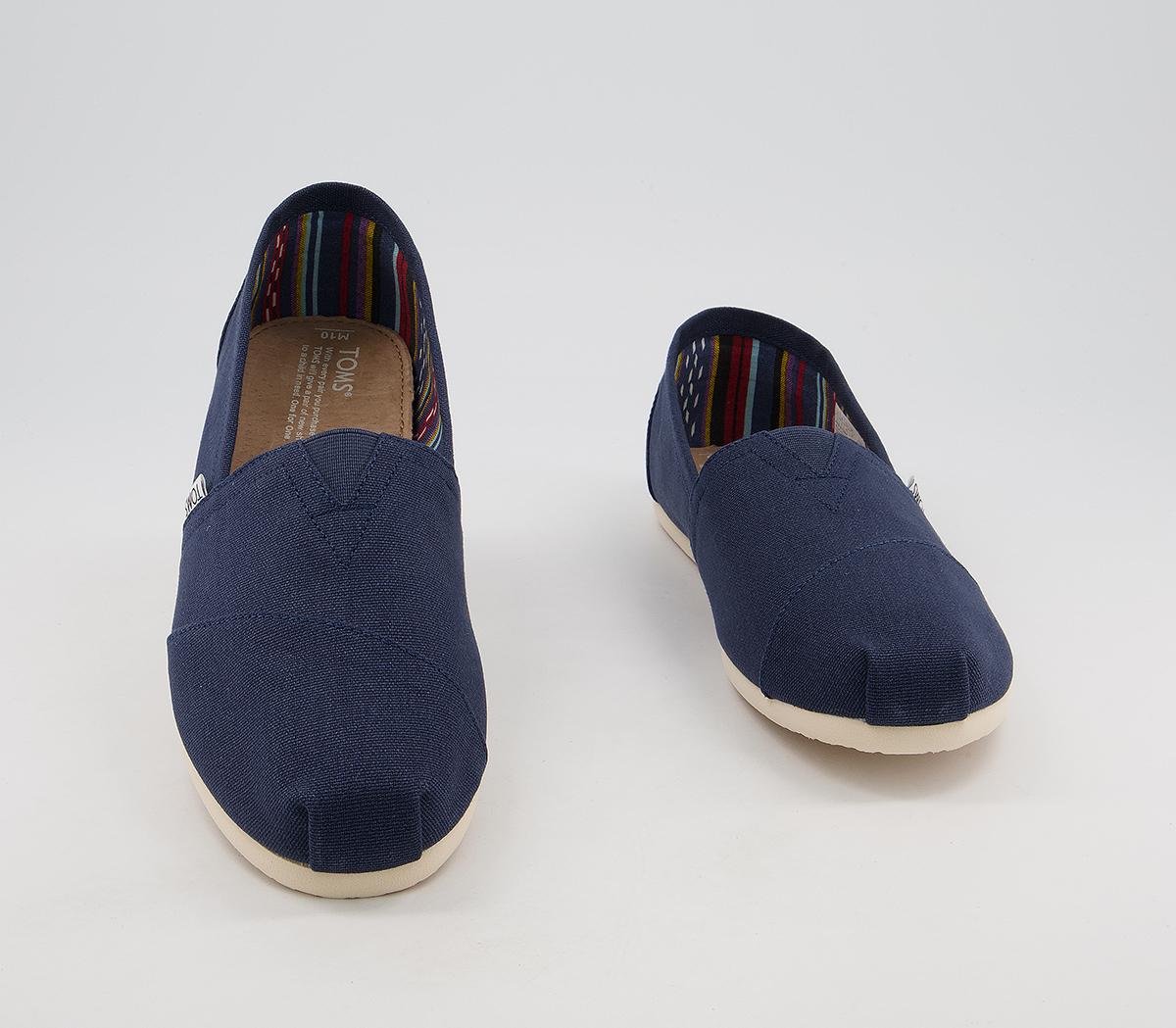 TOMS Classic Slip Ons TOMS Classic Slip Ons Navy Canvas