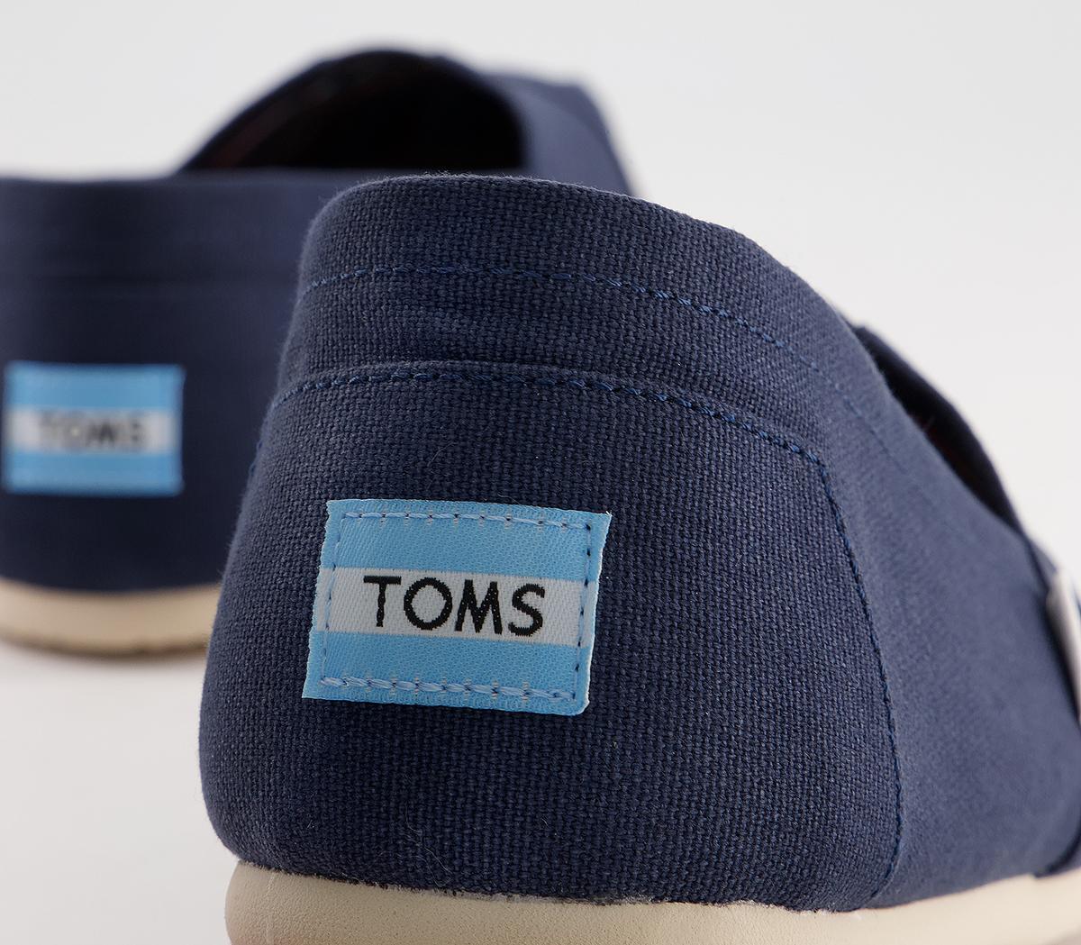 TOMS Classic Slip Ons TOMS Classic Slip Ons Navy Canvas