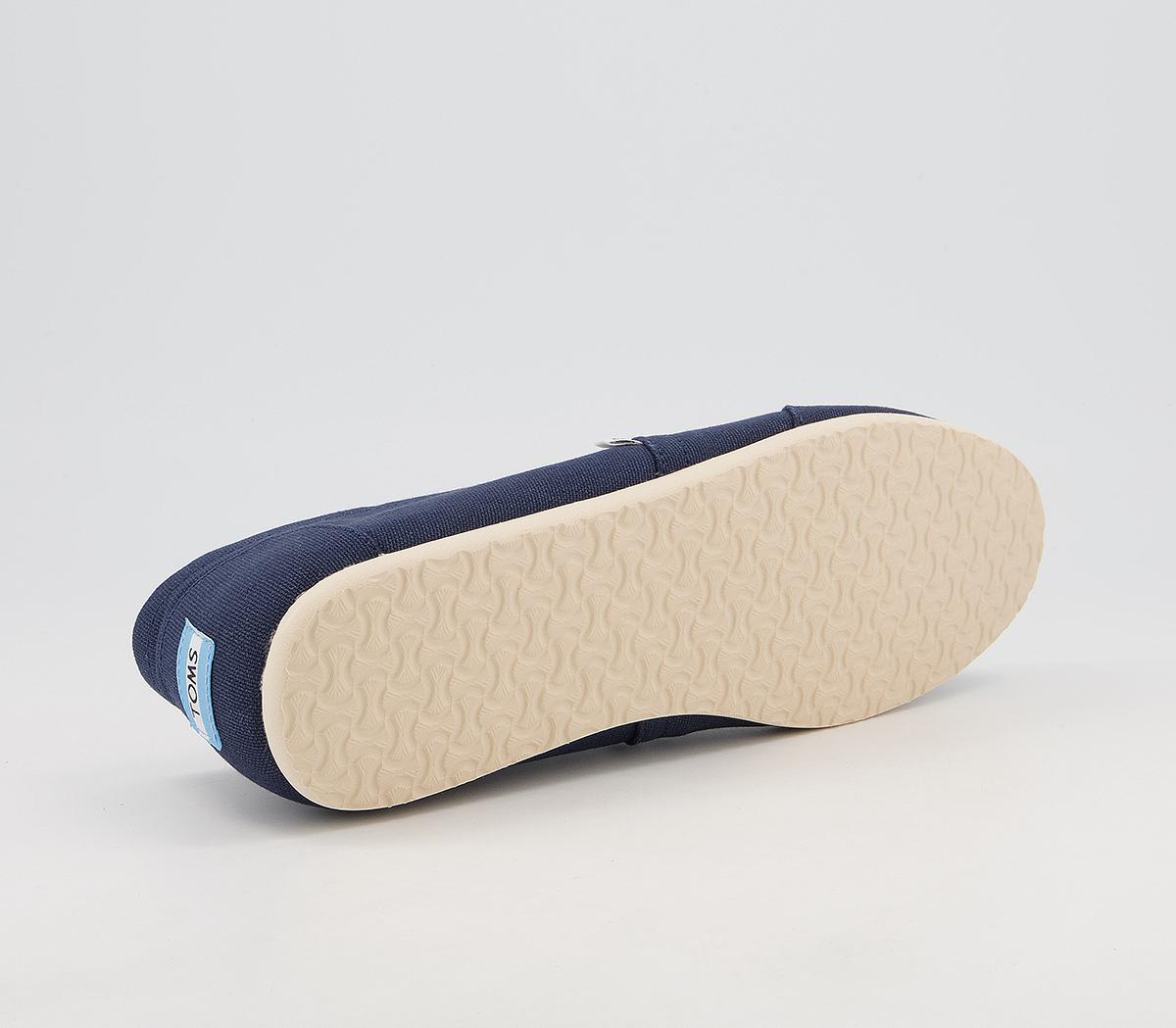 TOMS Classic Slip Ons TOMS Classic Slip Ons Navy Canvas