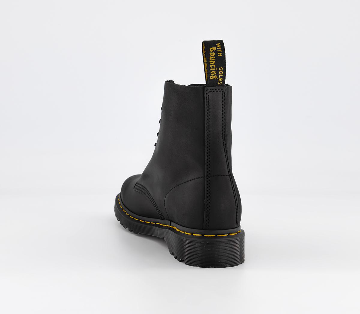 Dr. Martens 8 Eye Lace Boots Dr. Martens 8 Eye Lace Boots Black Waxed Full Grain