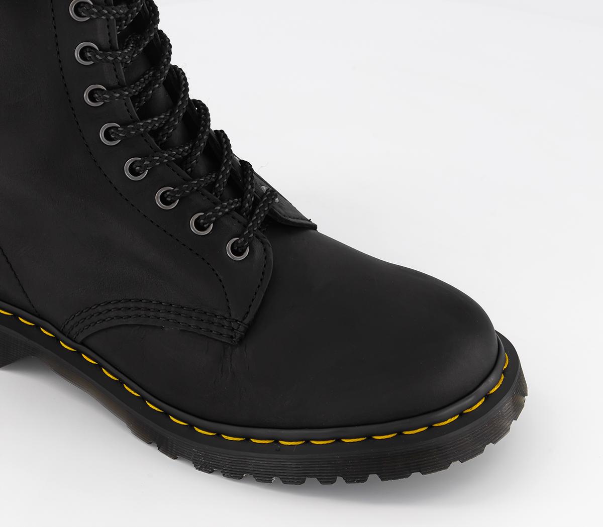 Dr. Martens 8 Eye Lace Boots Dr. Martens 8 Eye Lace Boots Black Waxed Full Grain