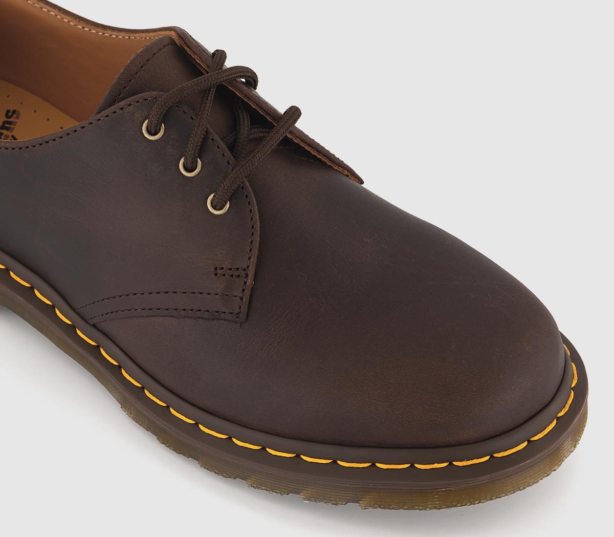 Dr. Martens Dm 3 Eye Lace Shoes Gaucho Crazyhorse - Men’s Smart Shoes