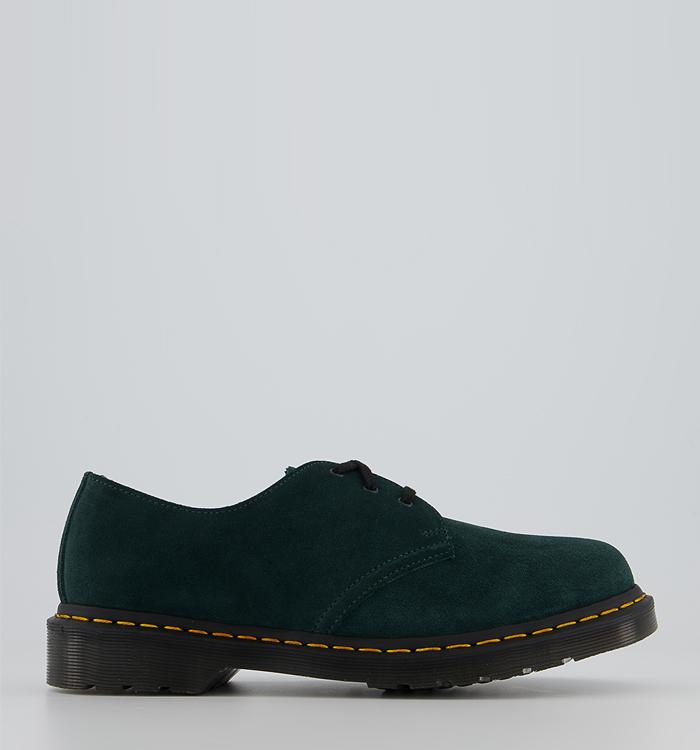 Dr. Martens Dm 3 Eye Lace Shoes Racer Green Eh Suede