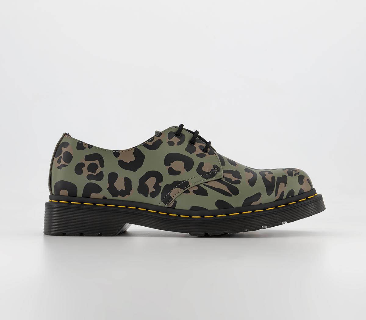 Dm 3 Eye Lace Shoes Distorted Leopard Khaki Green