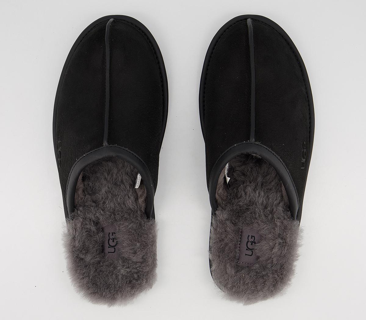 UGG Scuff Slippers UGG Scuff Slippers Black Leather