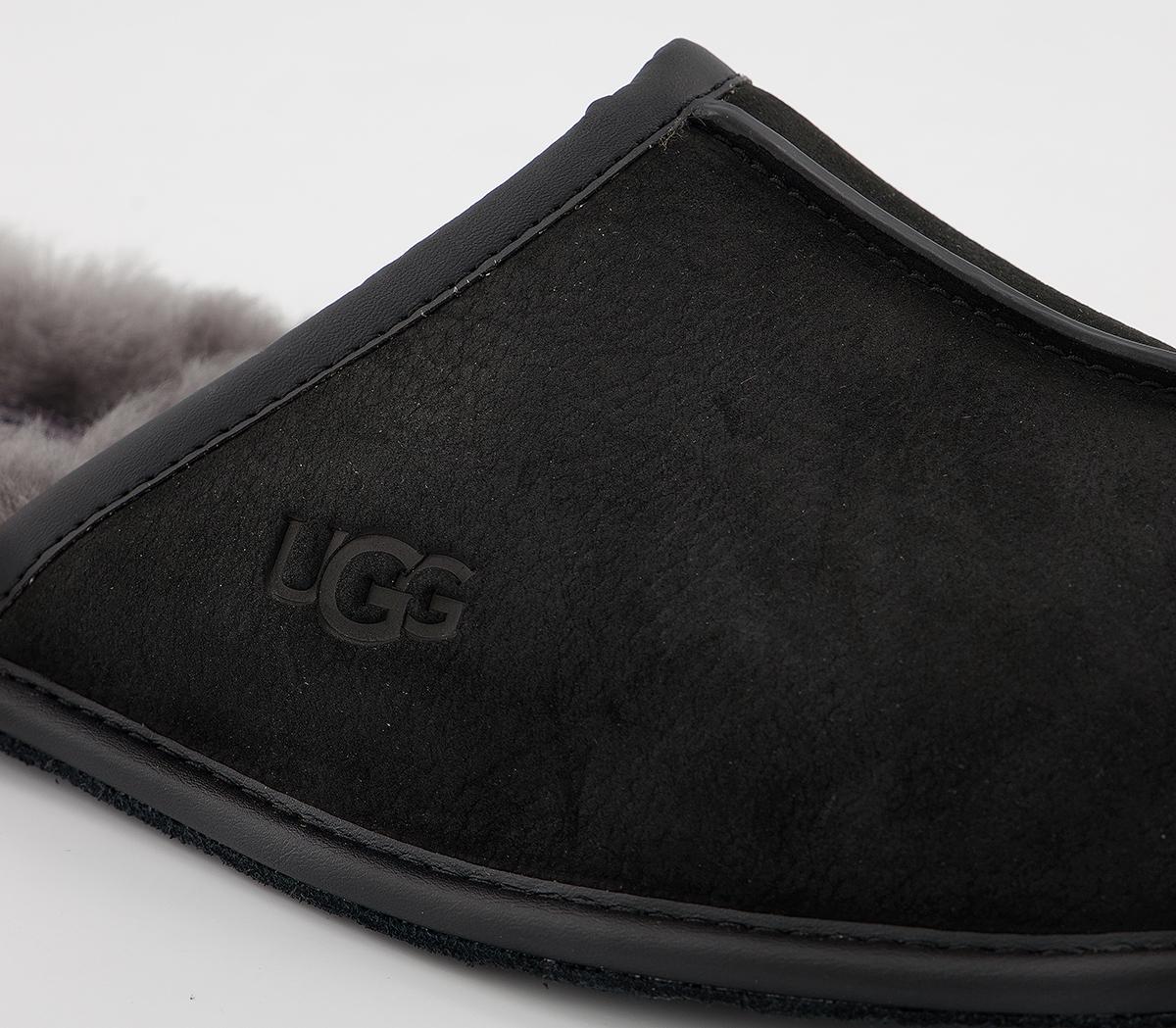 UGG Scuff Slippers UGG Scuff Slippers Black Leather
